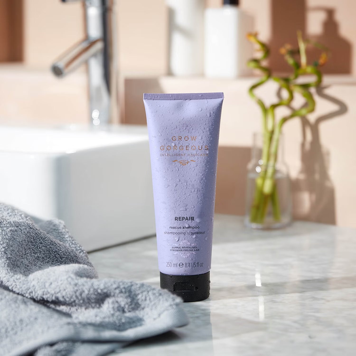 GROW GORGEOUS Repair Rescue Shampoo - Stärkendes Shampoo für geschädigtes Haar, 250 ml