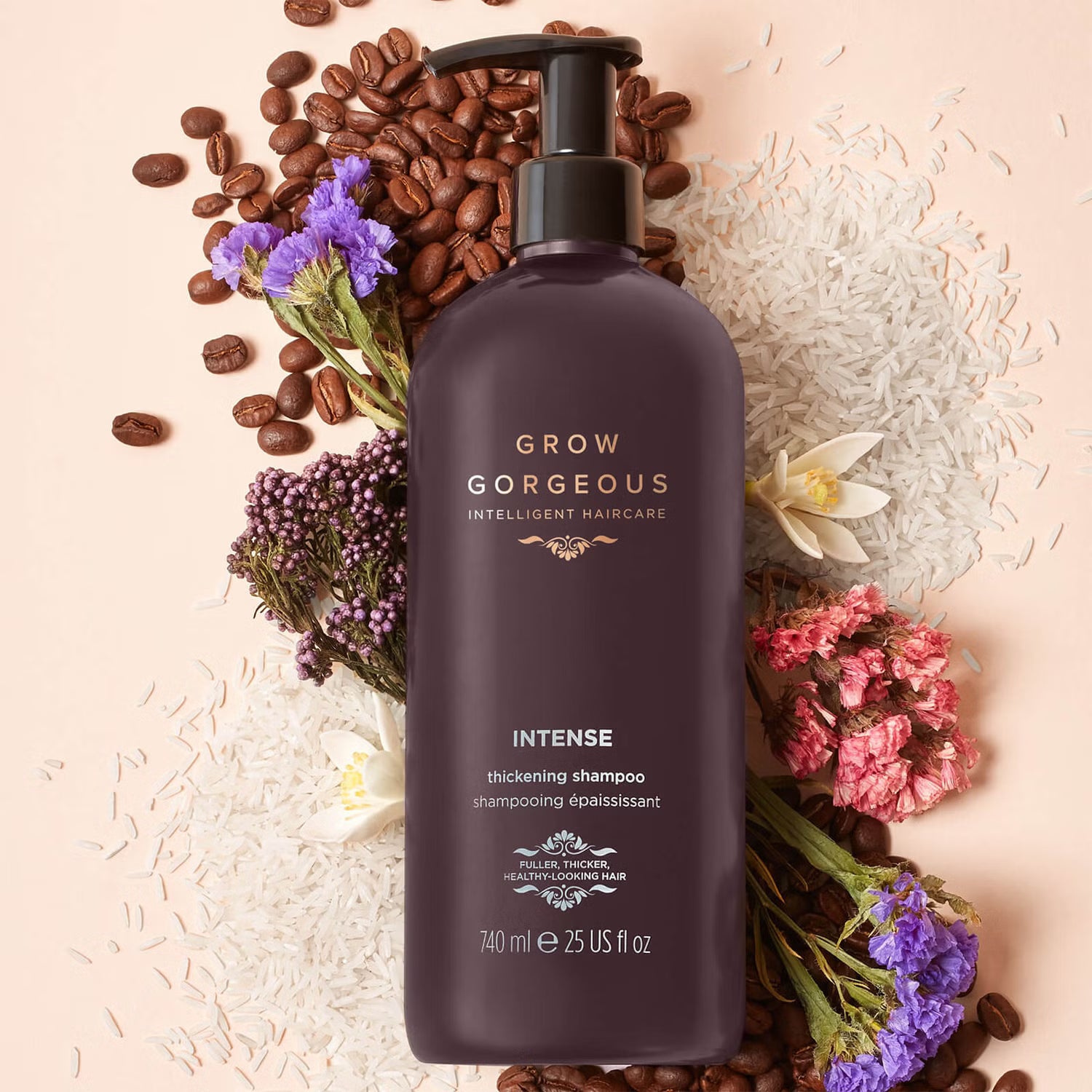 GROW GORGEOUS Intense Thickening Shampoo Supersize - Intensives Shampoo für mehr Haardichte, 740ml