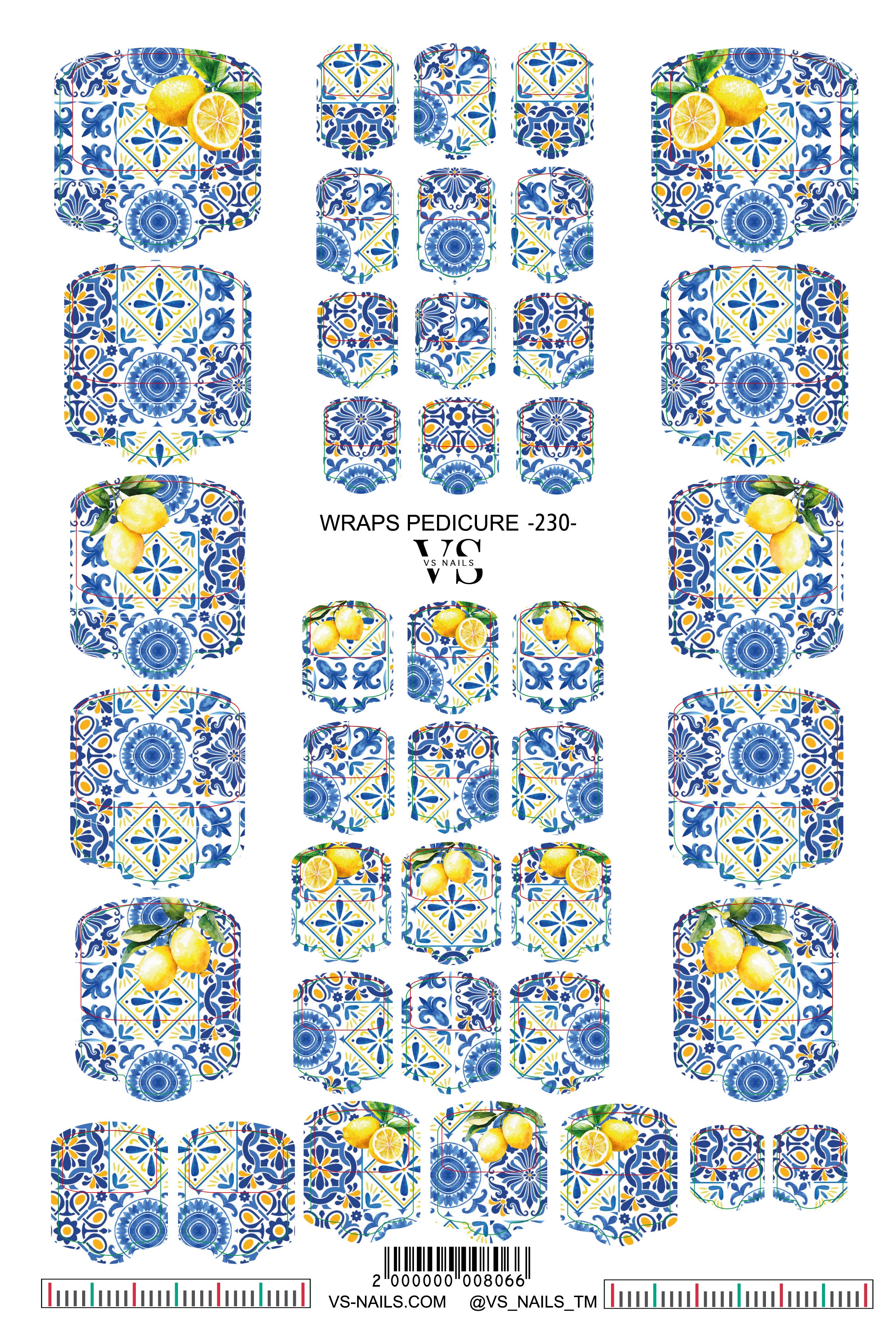 VS NAILS Pediküre-Folien Nr. 230