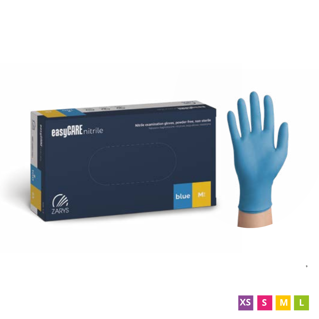 easyCARE Einweg-Nitrilhandschuhe, puderfrei, blau, 100 Stück