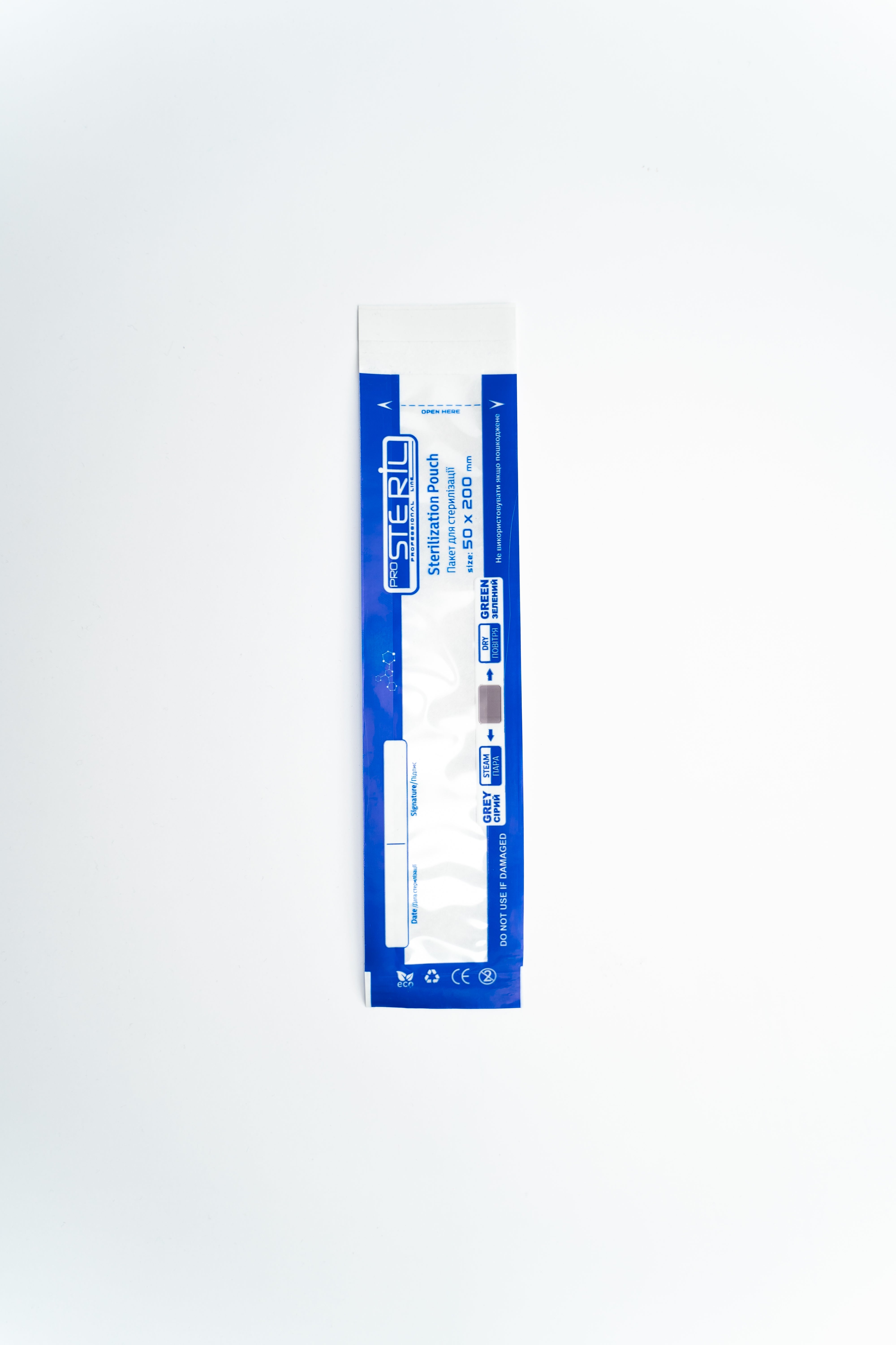 ProSteril Karstā gaisa & Autoklāva sterilizācijas maisiņi 50x200mm CPW caurspīdīgi ar indikatoru 100gab.