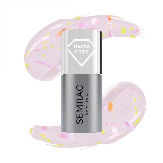 T26 Semilac UV Gel Polish Top No Wipe Matte Peach Galaxy 7ml