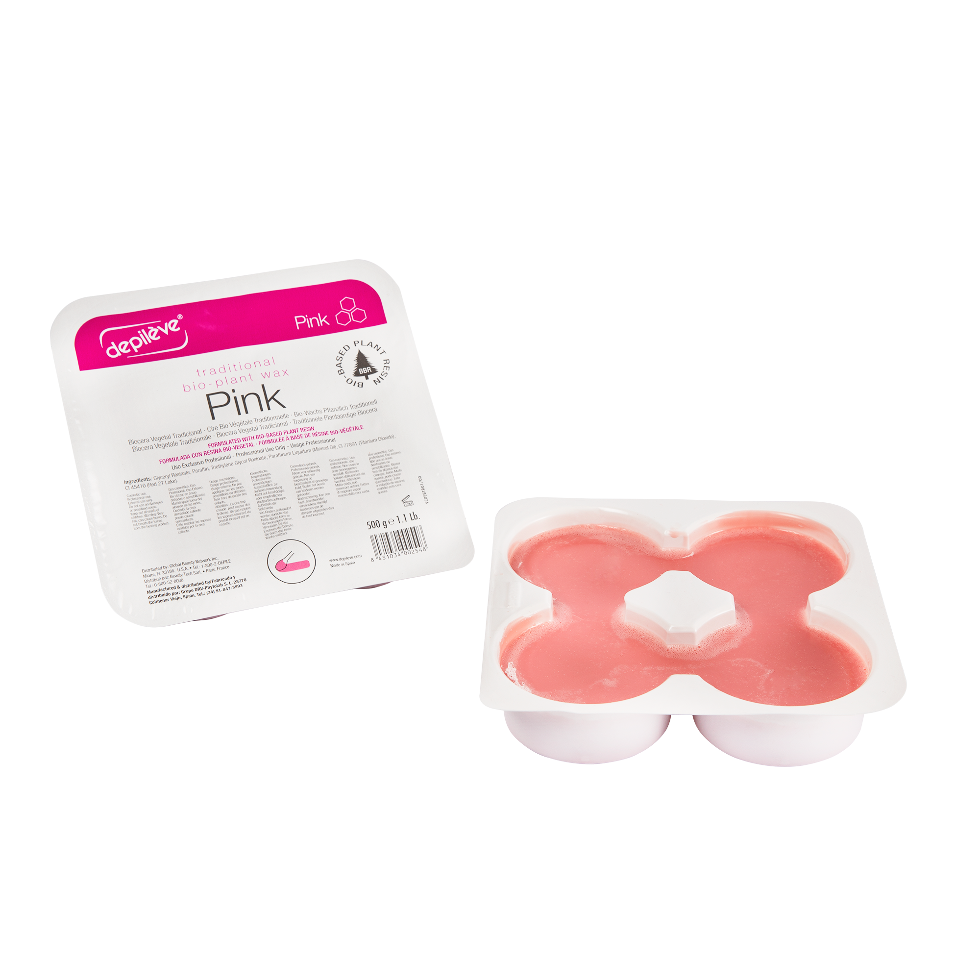 Depileve BIOWAX PINK traukā 2x500 ml