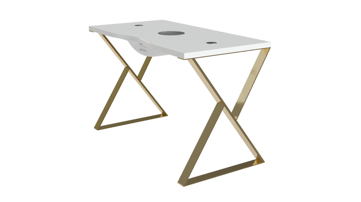 Afinia Maniküretisch Art Deco X Gold mit eingebautem Staubauffänger NDC 2000