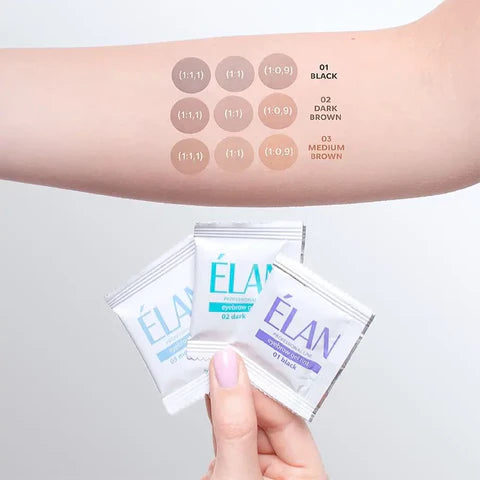 Elan Gel-Farbe für Augenbrauen und Wimpern mit Oxidationsmittel 1 Stk. (03 Mittelbraun) 5g