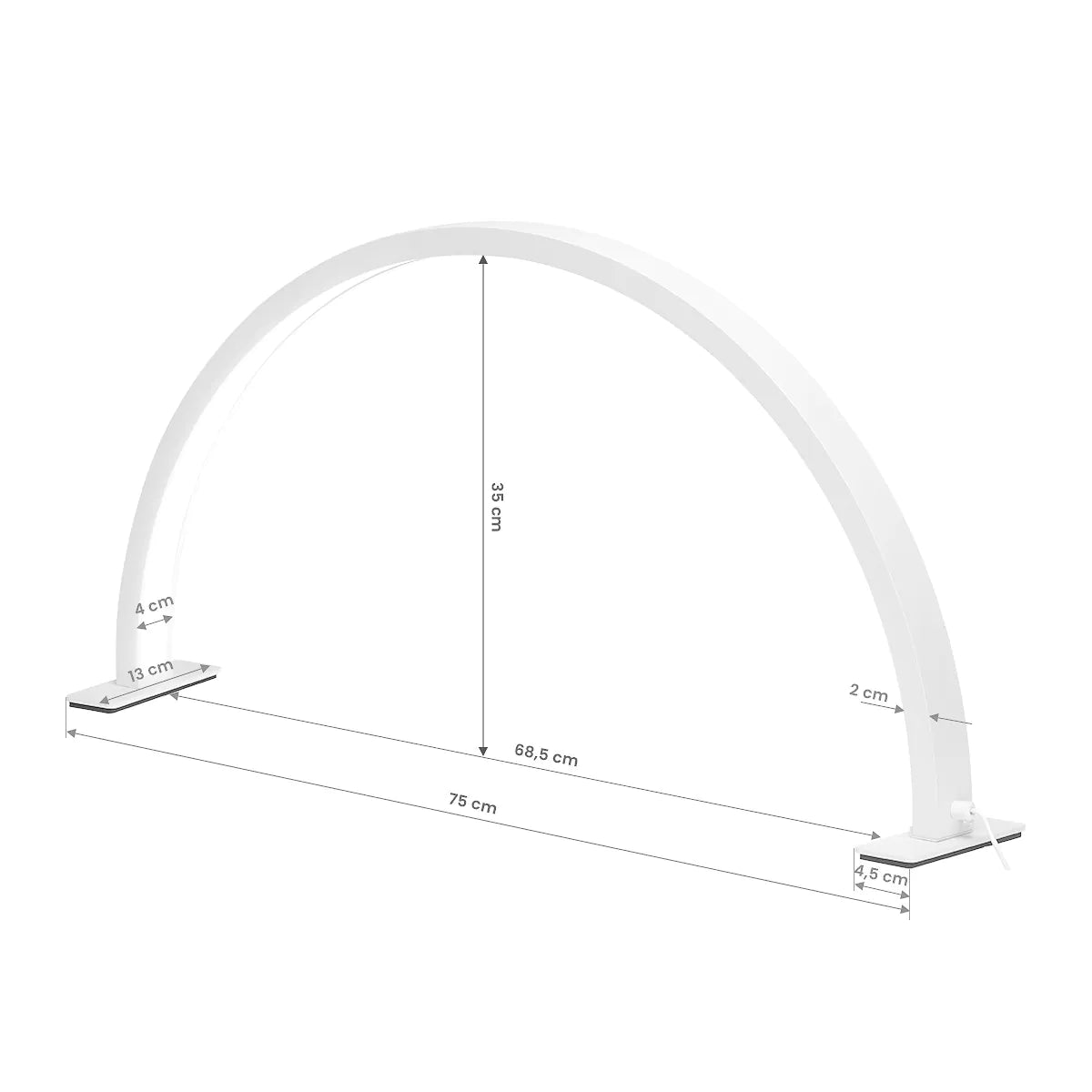 Galda Arkas formas LED lampa ARCHE III, Balta