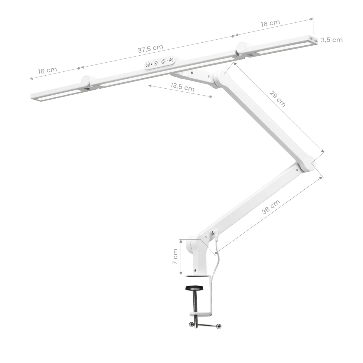 Galda LED lampa Glow L03, Balta