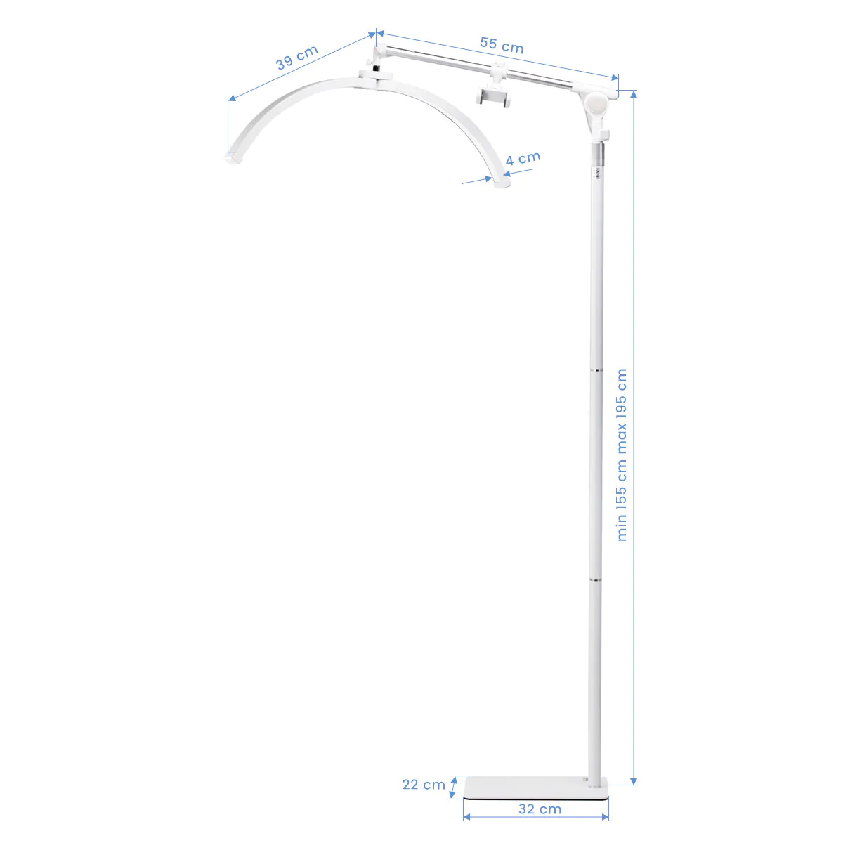 Skaistumkopšanas LED lampa FX07, Arkas formas, Balta