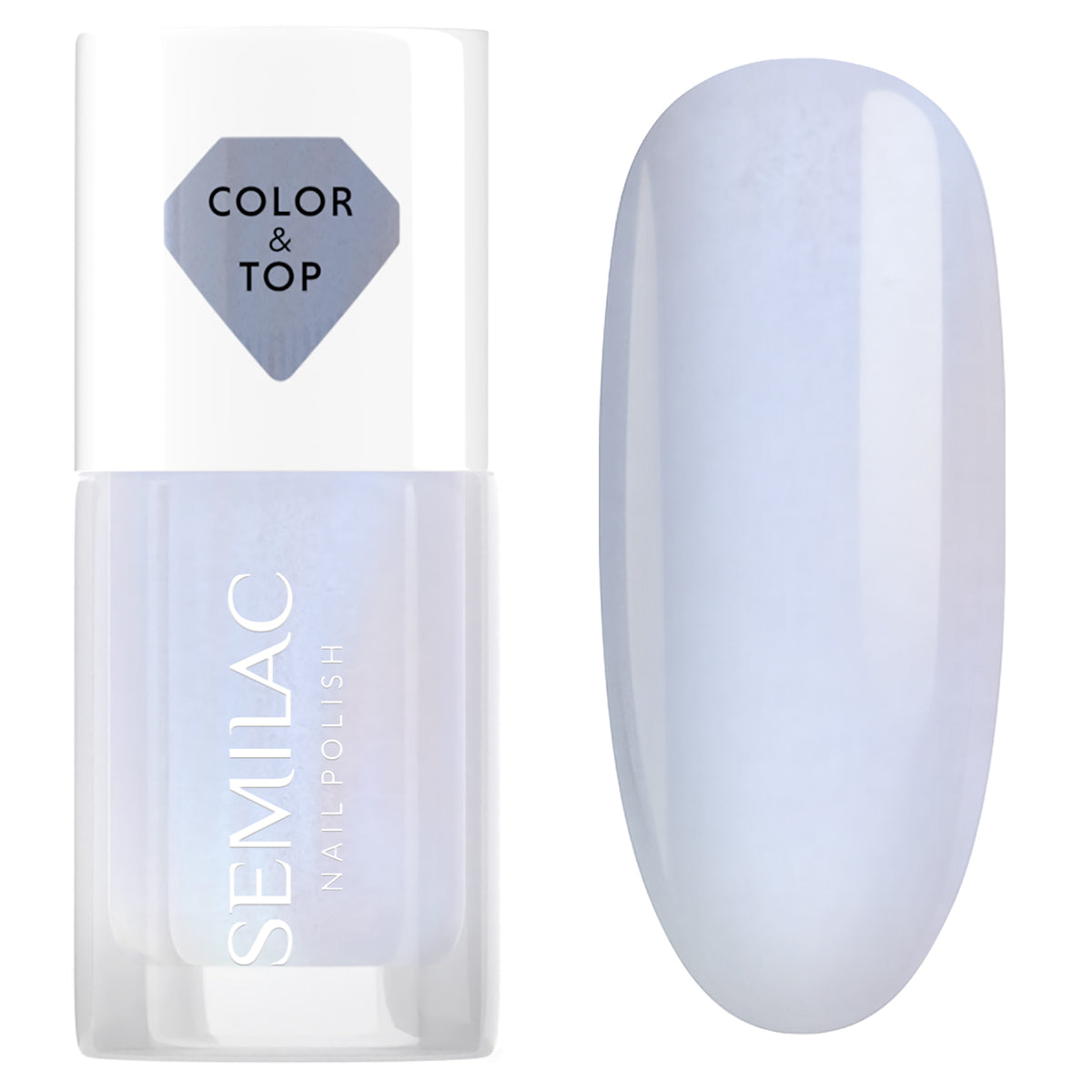 Semilac Top- und Nagellack 2in1 BLUE HOLO GLAZED 7ml