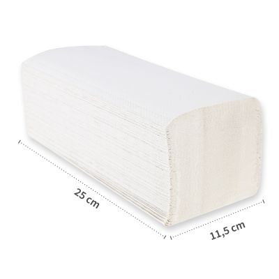 ZZ Papiertücher für Hände, 2-lagig, aus Recyclingpapier, 25cm x 23cm