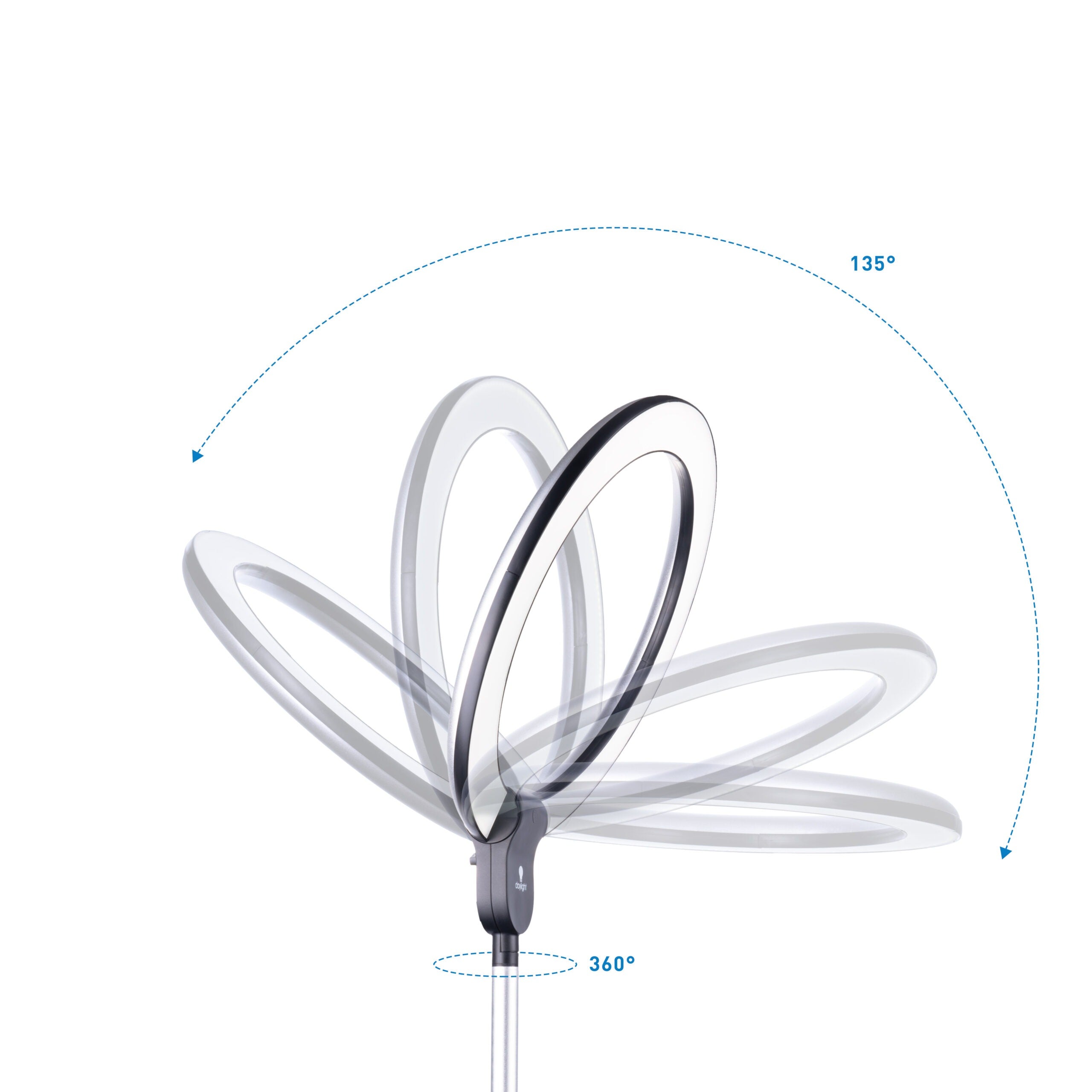 Daylight LED lampa - riņķa veida grīdas lampa profesionāļiem [Aura Ring]