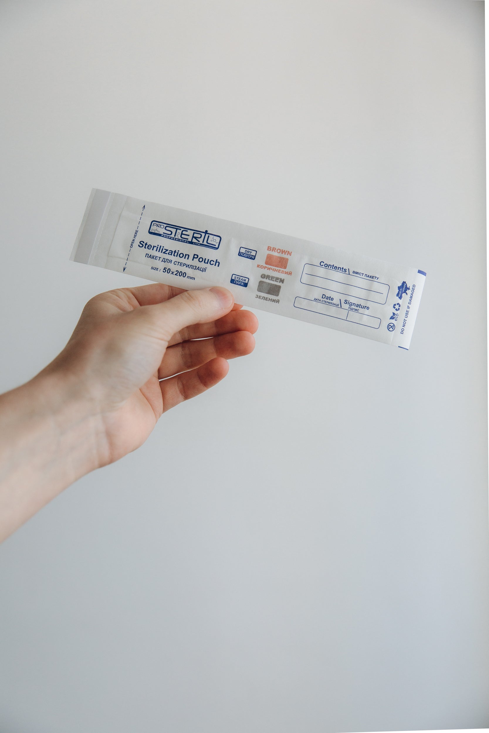 ProSteril Heißluft- & Autoklav-Sterilisationsbeutel 50x200mm PKW mit Indikator Weiß 100 Stück