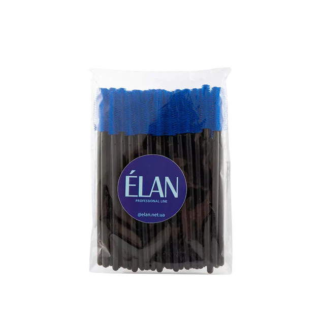 ELAN Wimpern- und Augenbrauenbürstchen, 50 St. (Blau/Schwarz)
