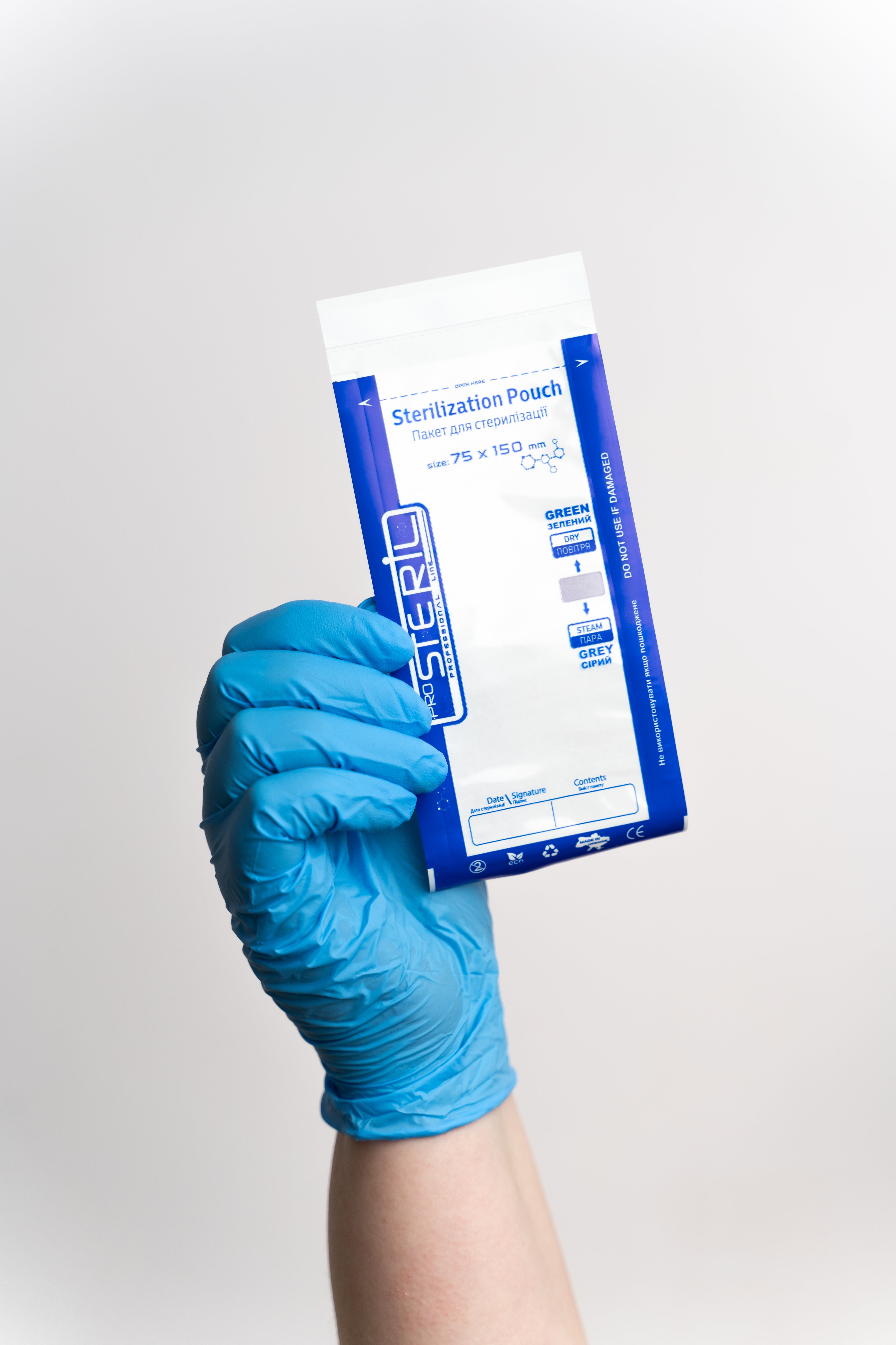 ProSteril Karstā gaisa & Autoklāva sterilizācijas maisiņi 75x150mm CPW caurspīdīgi ar indikatoru 100gab.