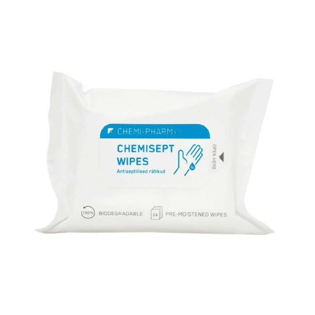 CHEMISEPT WIPES N24 - salvetes roku dezinfekcijai, 24 gab.