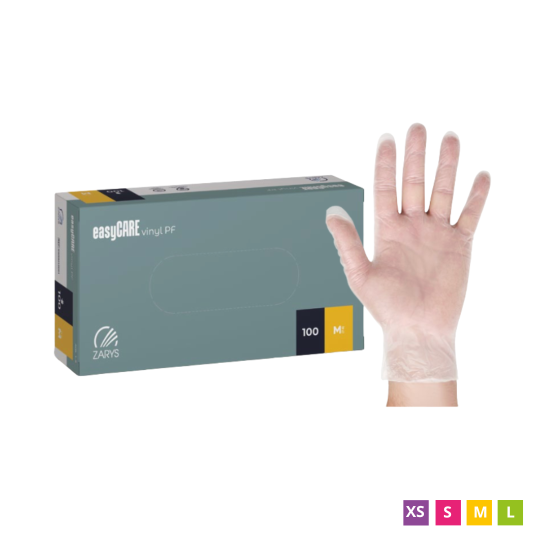 easyCARE Vinyl Einweg-Vinylhandschuhe, puderfrei, 100 Stück