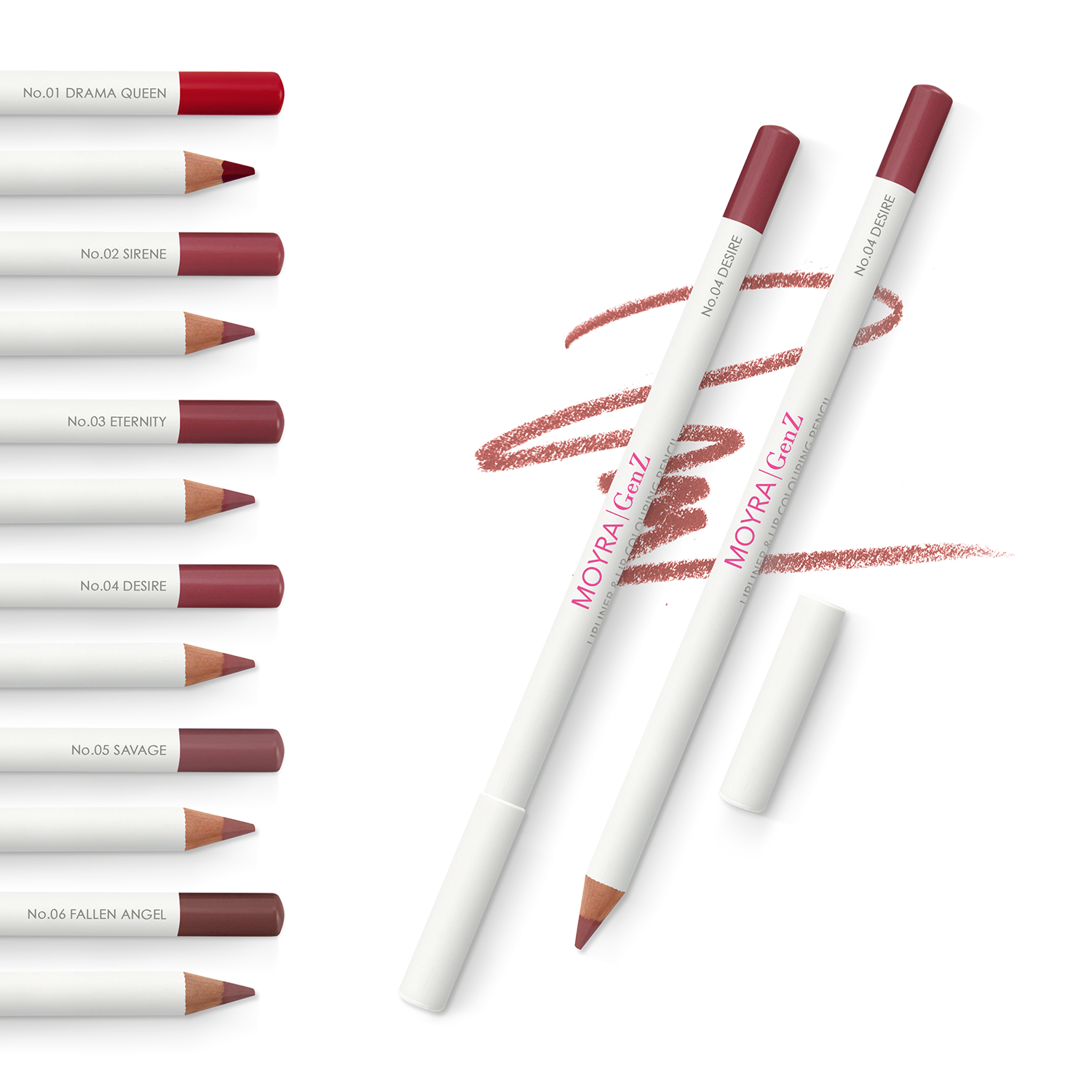 MOYRA GenZ Lipliner & Lip – Lippenkonturenstift und Lippenstift 04 Desire