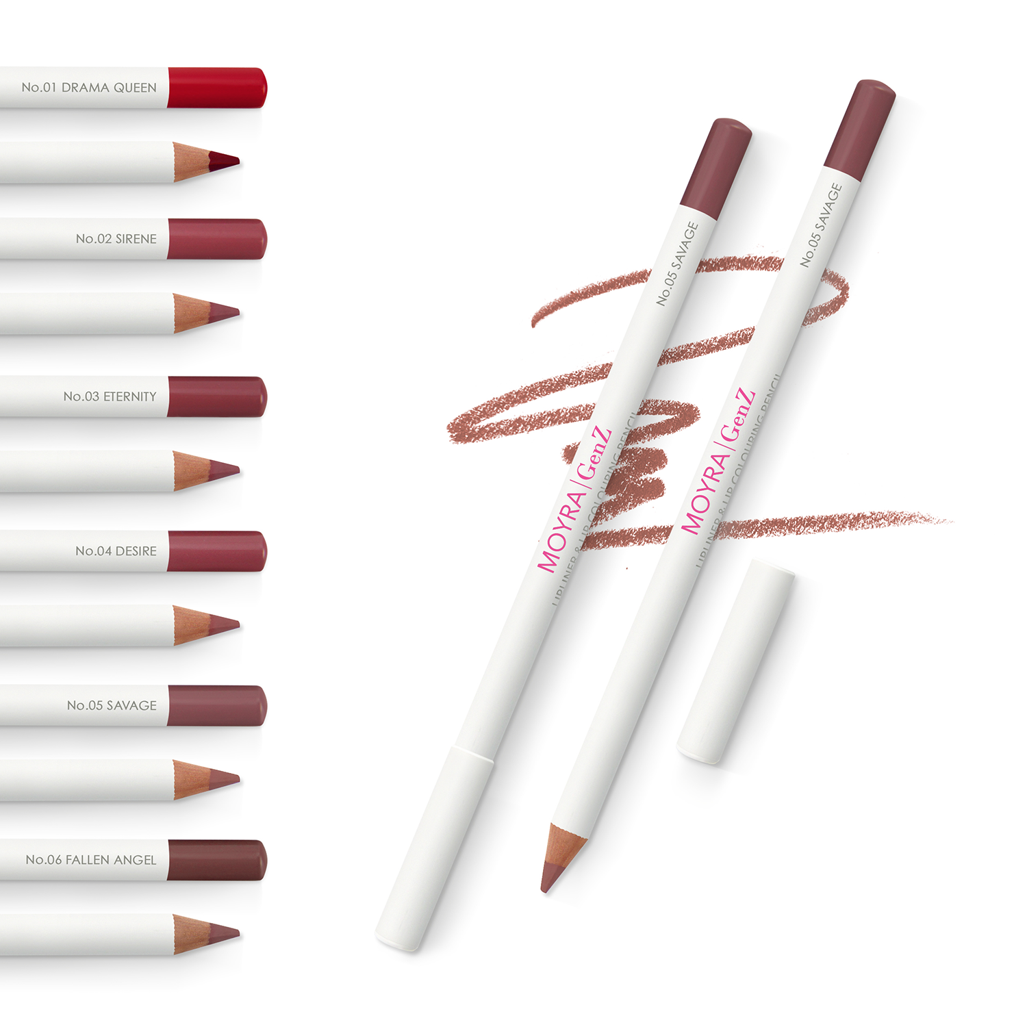 MOYRA GenZ Lipliner & Lip – Lippenkonturenstift und Lippenstift 05 Savage
