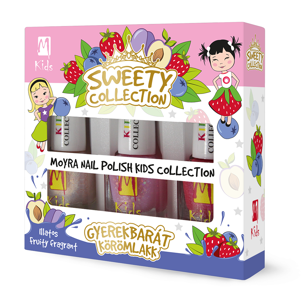 MOYRA Kids nagu lakas komplekts bērniem Sweety Collection 3 x 7 ml