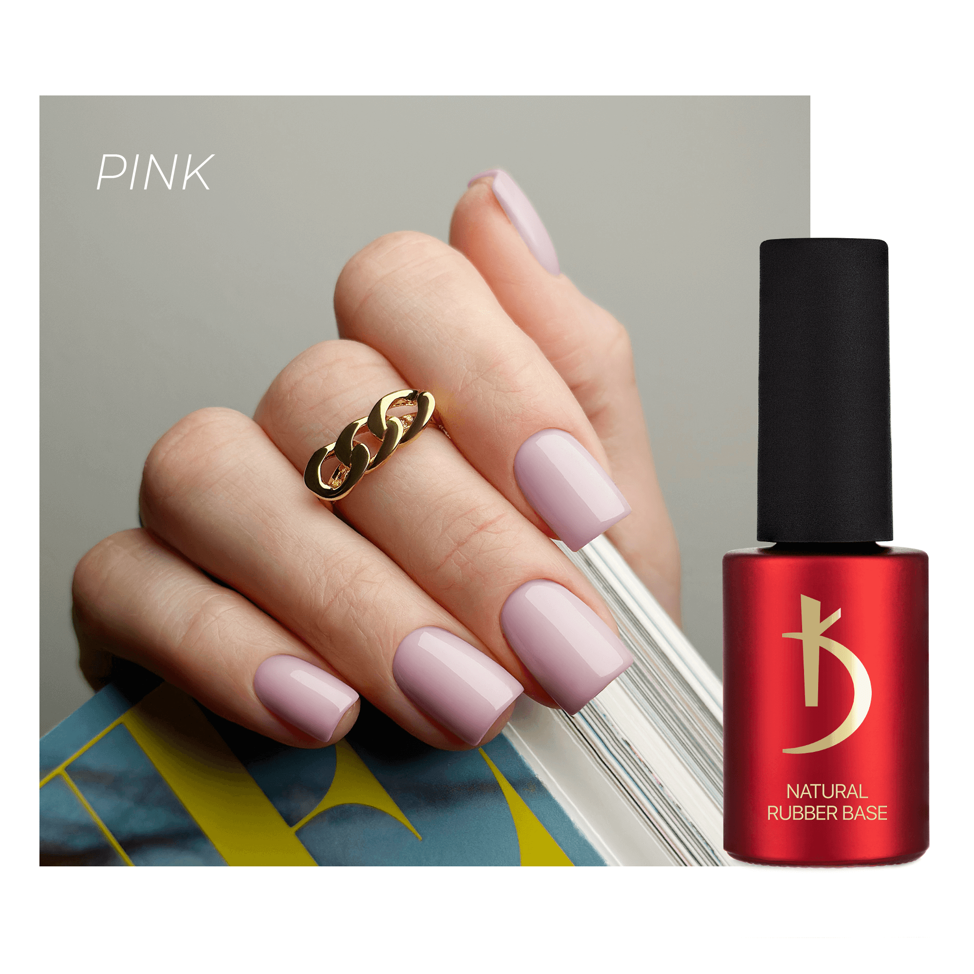 KODI NATURAL RUBBER BASE (PINK), 15 ML