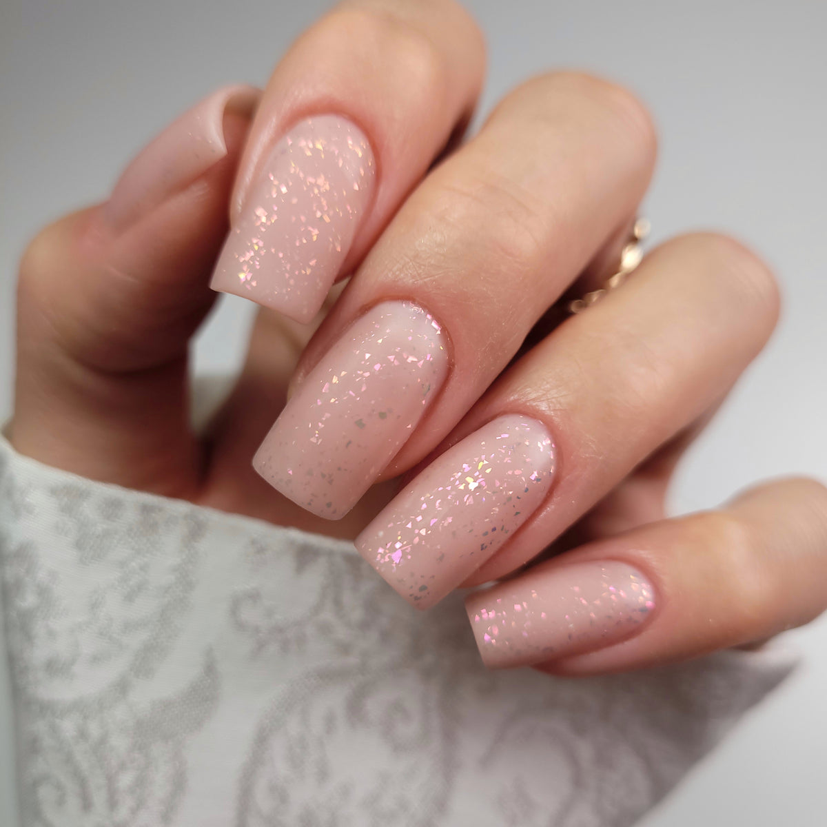 T26 Semilac UV Gel Polish Top No Wipe Matte Peach Galaxy 7ml