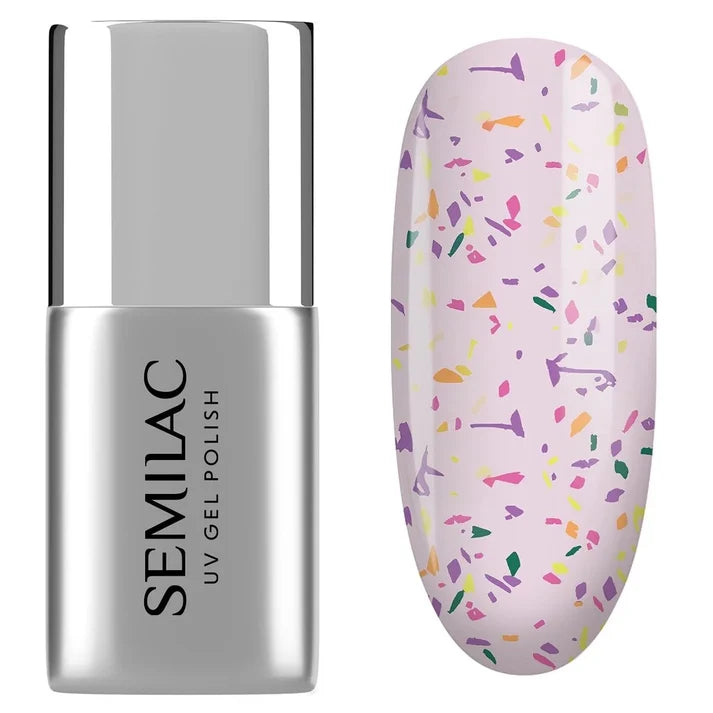 T27 Semilac UV Gel Polish Top No Wipe Matte Violet Galaxy 7ml