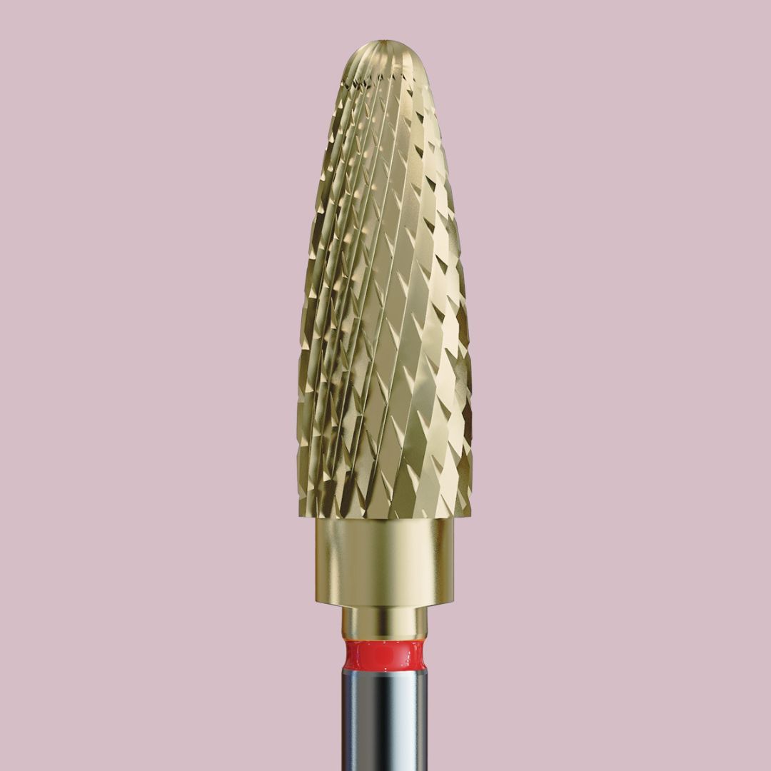 IQ NAILS Cietkausējuma (Karbīda) frēze Gela, Akrila un Gēla lakas noņemšanai sarkana 050 [274.140.050 ZRN]