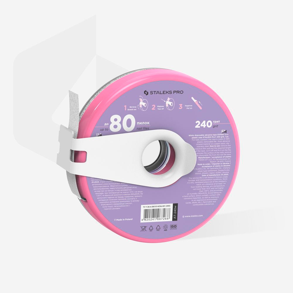 STALEKS Wechselbare Feile-Band (Schleifrolle), weiß AT-240 / 240W Körnung / 8 m