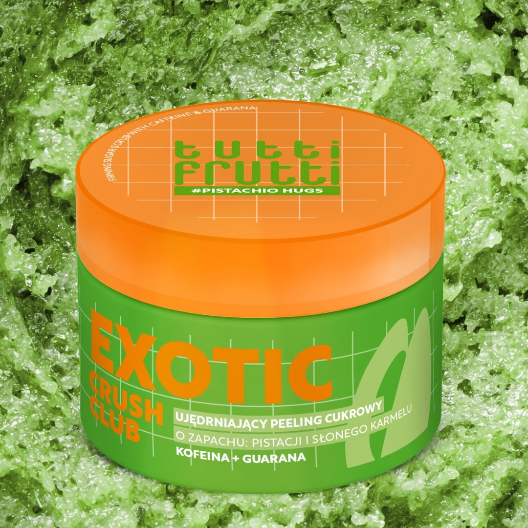 Farmona TUTTI FRUTTI PistachioHugs stärkendes Zucker-Körperpeeling mit Koffein und Guarana 300 g