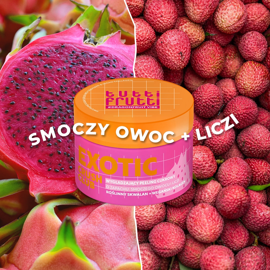 Farmona TUTTI FRUTTI DragonfruitVibe glättendes Zucker-Körperpeeling mit Squalan und veganem Kollagen 300 g